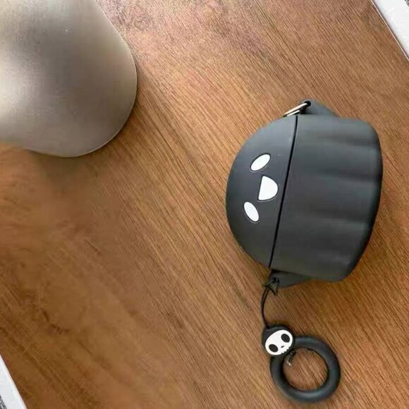 Cute Black Earbud Case Cover with Charm Ring - Picture 3 of 3